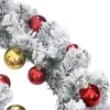  zöld PVC karácsonyi füzér gömbökkel és LED-ekkel 10 m