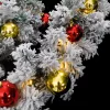  zöld PVC karácsonyi füzér gömbökkel és LED-ekkel 10 m