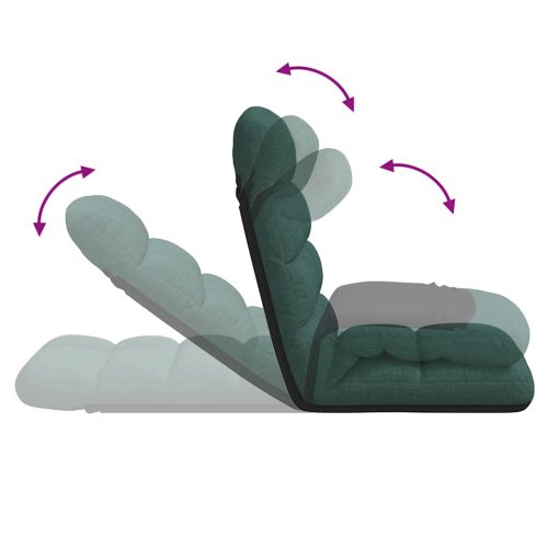  sötétzöld szövet összecsukható padlószék 71x51x62 cm