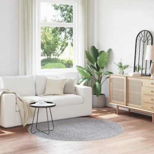  Szőrös Szőnyeg Latex Hátlappal Szürke ø160 cm