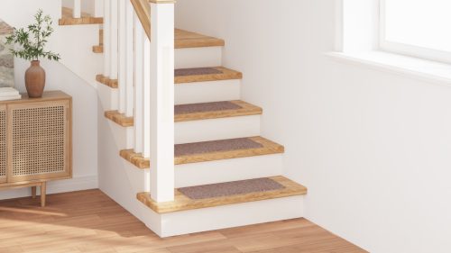  Lépcsőszőnyegek Latex Háttal Világos Barna 25x60 cm