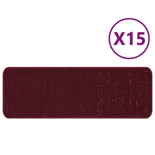  Lépcsőszőnyegek Latex Háttal Bordeaux 25x60 cm