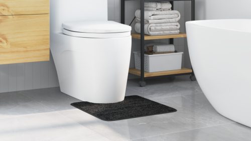  U-alakú fürdőszőnyeg sötétszürke 50x50 cm poliészter csúszásgátló