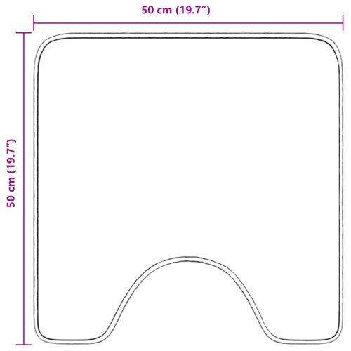  U-alakú fürdőszőnyeg Kék 50x50 cm Poliészter Csúszásmentes