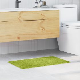    Fürdőszobai Szőnyeg Négyszögletes Zöld 50x80 cm Poliészter Csúszásgátló