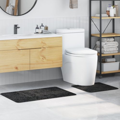  2 darabos fürdőszőnyeg készlet sötétszürke polipropilén csúszásmentes