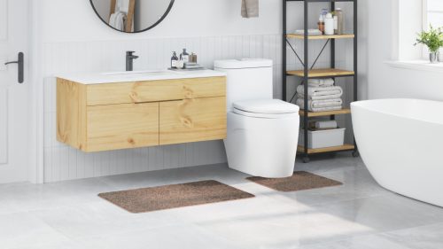  2 darabos fürdőszőnyeg szett barna polipropilén csúszásmentes