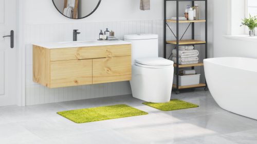  2 darabos fürdőszőnyeg szett Zöld Polipropilén Csúszásmentes