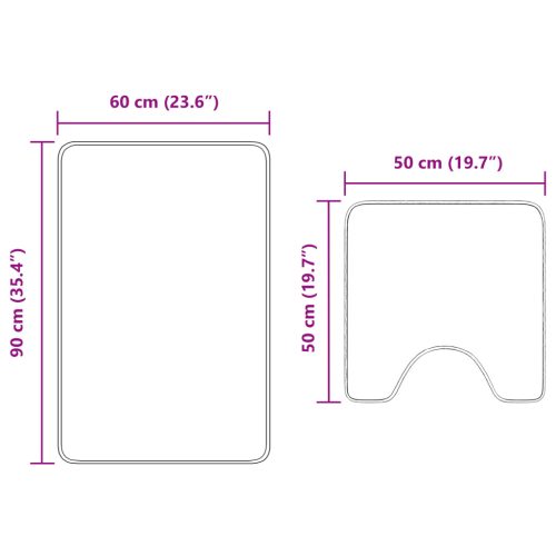  2 darabos narancssárga fürdőszőnyeg szett, csúszásmentes, polipropilén