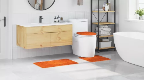  3 részes fürdőszoba szőnyeg szett Narancs Polipropilén Csúszásmentes