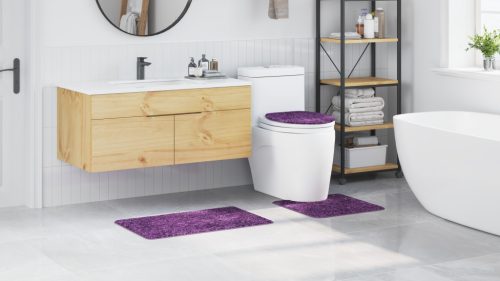  3 darabos fürdőszőnyeg szett Lila Polipropilén Csúszásmentes