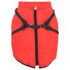  piros kutyakabát hámmal Vízálló fényvisszaverő L48