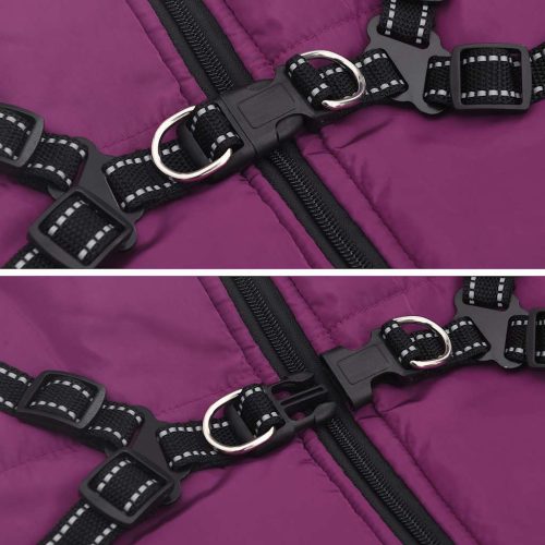  lila kutyakabát hámmal Vízálló fényvisszaverő L44