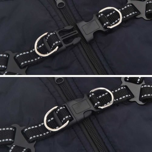  tengerészkék kutyakabát hámmal Vízálló fényvisszaverő L24