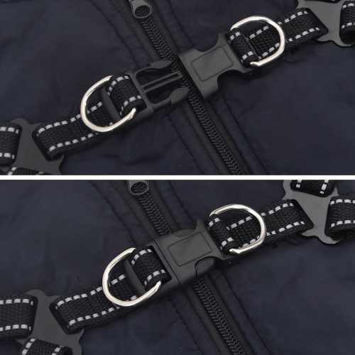  tengerészkék kutyakabát hámmal Vízálló fényvisszaverő L28