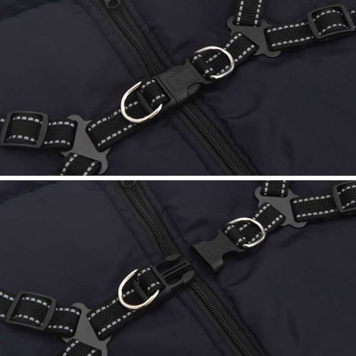  tengerészkék kutyakabát hámmal Vízálló fényvisszaverő L52