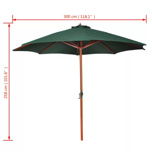  zöld napernyő 258 cm