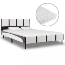 VID fehér és fekete műbőr ágy matraccal 120x200 cm