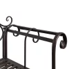 barna antik acél kerti pad 132 cm