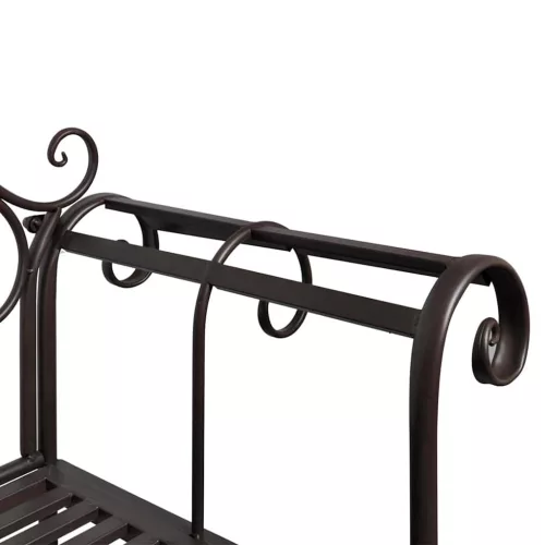  barna antik acél kerti pad 132 cm