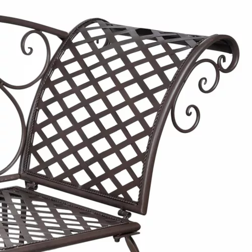 barna antik acél kerti pad 128 cm