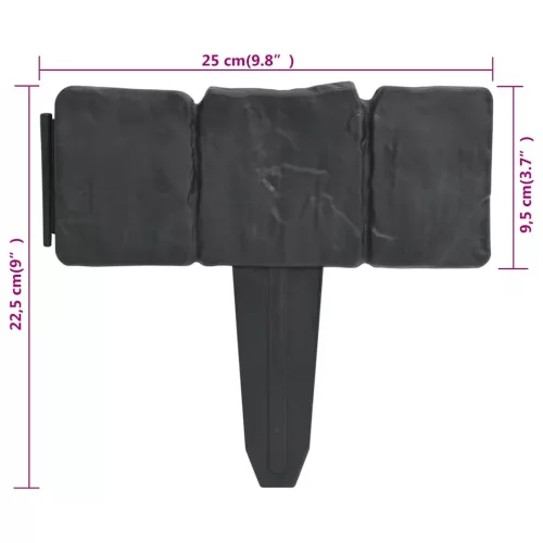  41 db kőhatású műanyag kert-/gyepkerítés 10 m