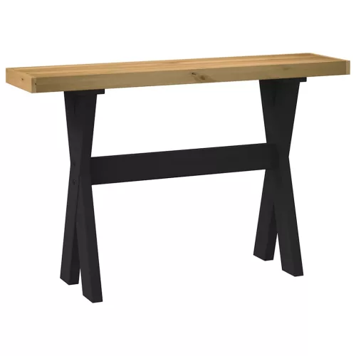  konzolasztal NOAIN X alakú lábak 120x30x75 cm tömör fa fenyőfa