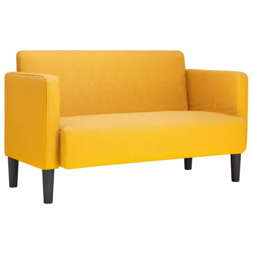  világossárga kordbársony szövet loveseat kanapé 109 cm
