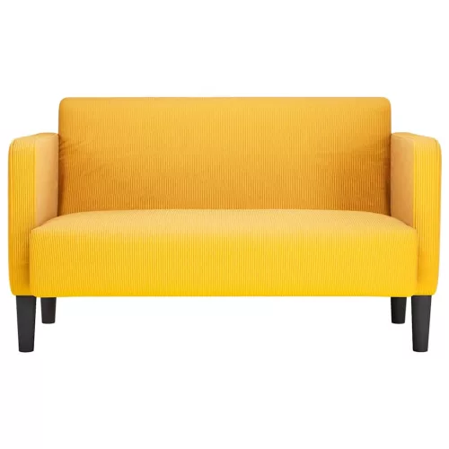  világossárga kordbársony szövet loveseat kanapé 109 cm