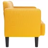  világossárga kordbársony szövet loveseat kanapé 109 cm