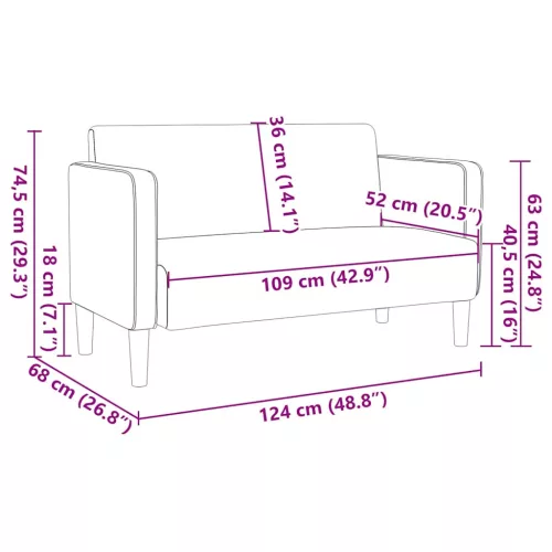  világossárga kordbársony szövet loveseat kanapé 109 cm