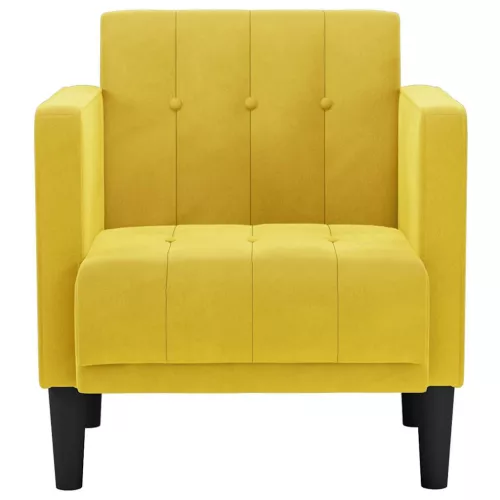  sárga bársony kanapészék karfás szék 53 cm