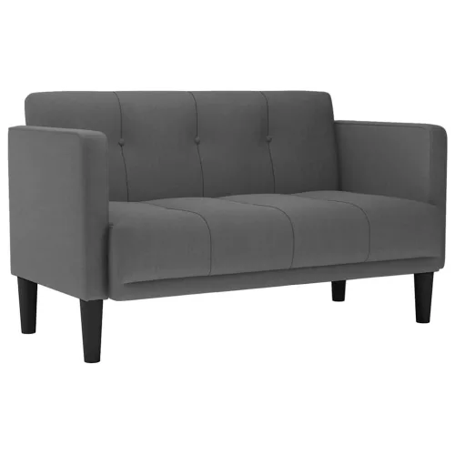  sötétszürke szövet loveseat kanapé 111 cm