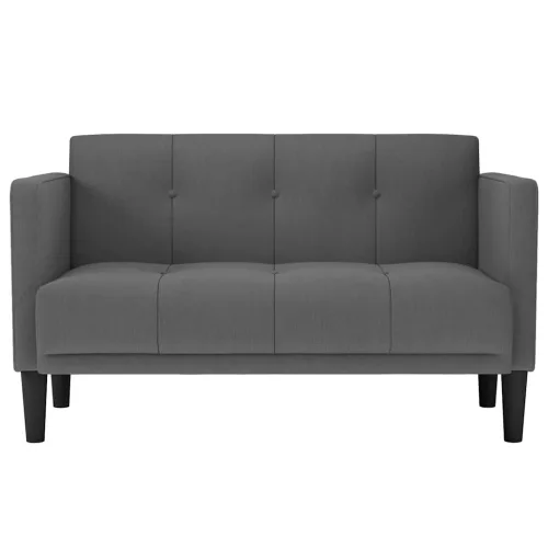  sötétszürke szövet loveseat kanapé 111 cm