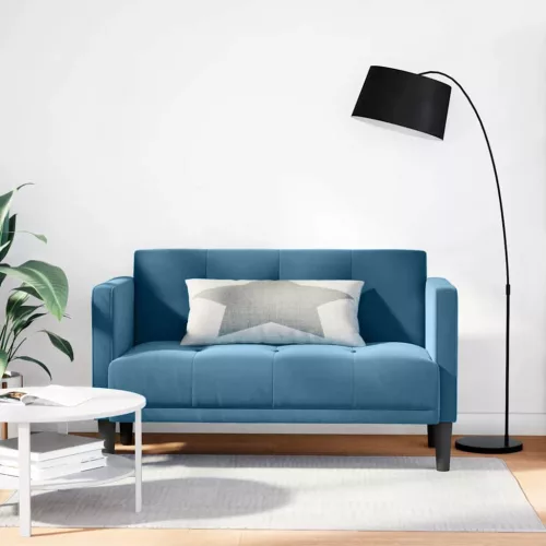  kék bársony loveseat kanapé 111 cm