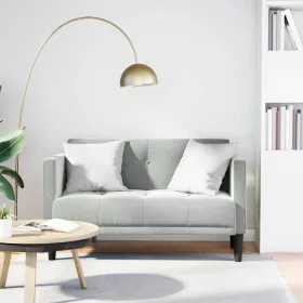  világosszürke bársony loveseat kanapé 111 cm