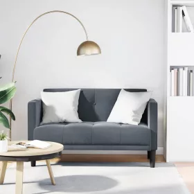  sötétszürke bársony loveseat kanapé 111 cm