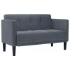  sötétszürke bársony loveseat kanapé 111 cm