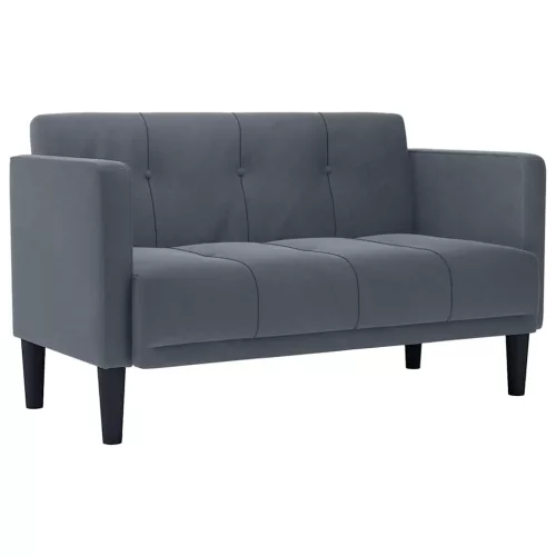  sötétszürke bársony loveseat kanapé 111 cm