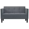 sötétszürke bársony loveseat kanapé 111 cm