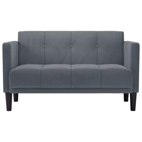  sötétszürke bársony loveseat kanapé 111 cm