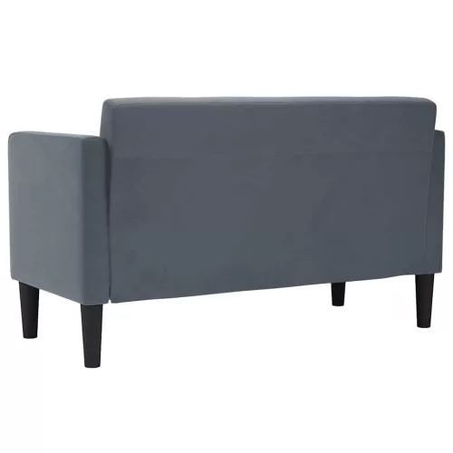  sötétszürke bársony loveseat kanapé 111 cm