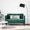  sötétzöld bársony loveseat kanapé 111 cm