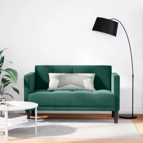  sötétzöld bársony loveseat kanapé 111 cm