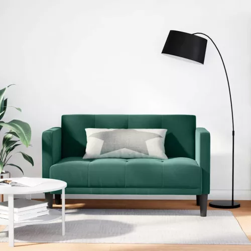  sötétzöld bársony loveseat kanapé 111 cm
