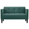 sötétzöld bársony loveseat kanapé 111 cm