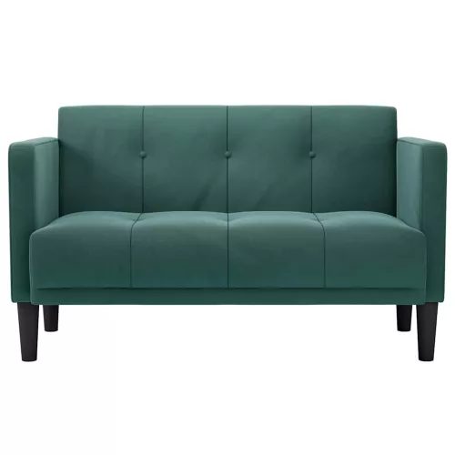 sötétzöld bársony loveseat kanapé 111 cm