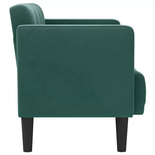  sötétzöld bársony loveseat kanapé 111 cm
