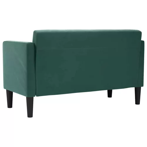  sötétzöld bársony loveseat kanapé 111 cm