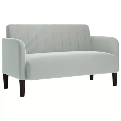  világosszürke bársony loveseat kanapé 109 cm